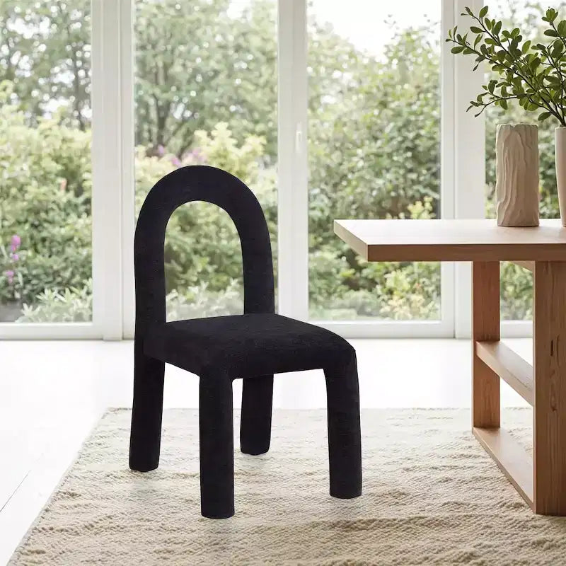 Chaise de salle à manger en tissu chenille