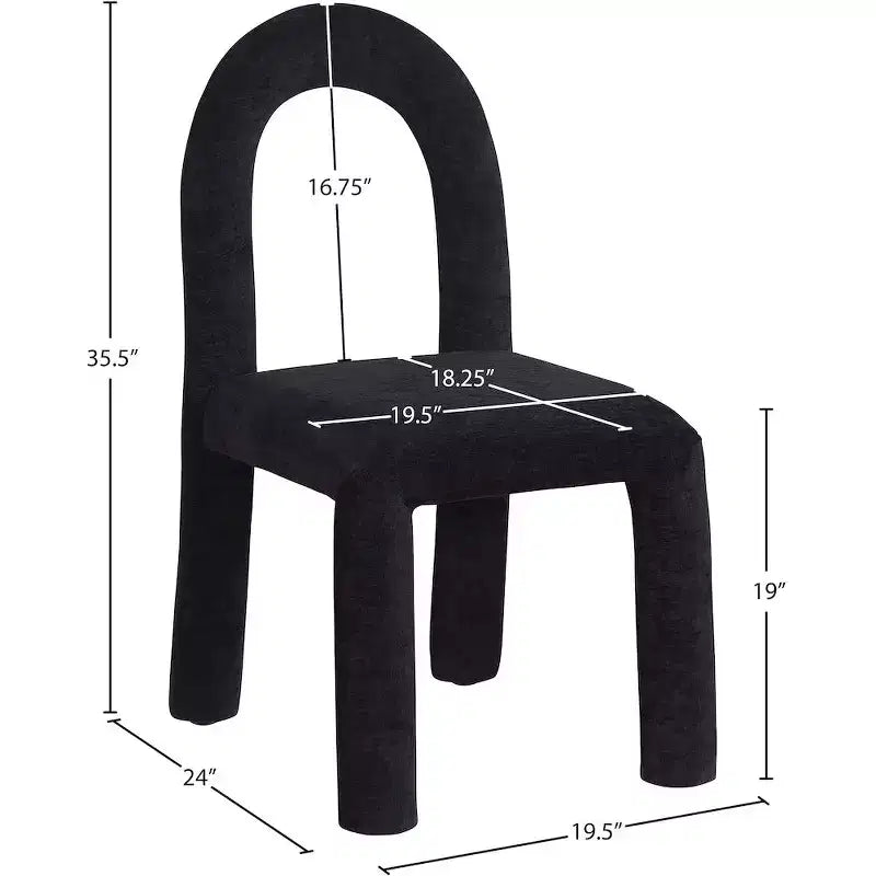 Chaise de salle à manger en tissu chenille
