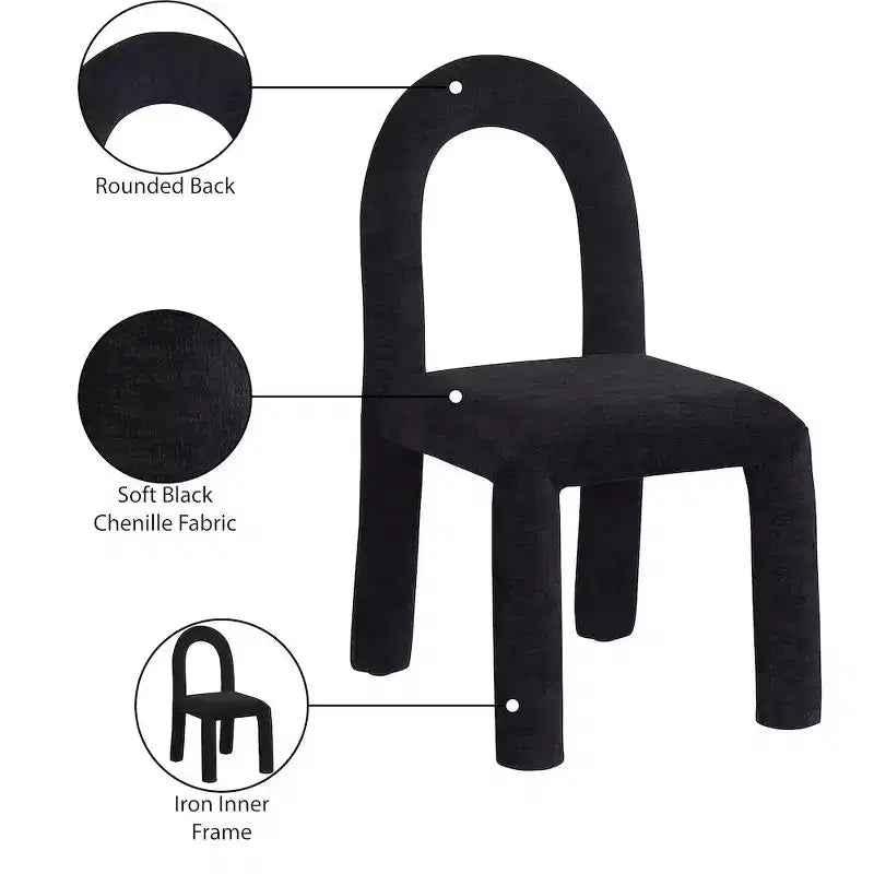 Chaise de salle à manger en tissu chenille