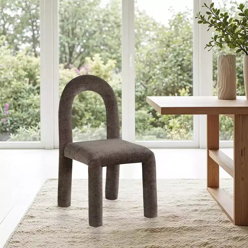 Chaise de salle à manger en tissu chenille