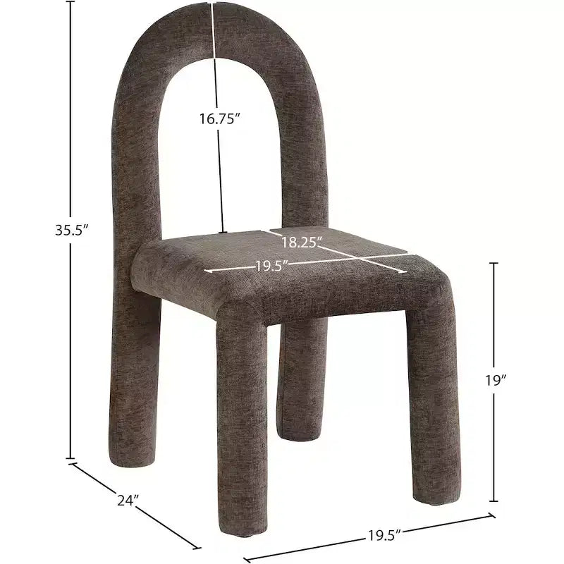 Chaise de salle à manger en tissu chenille