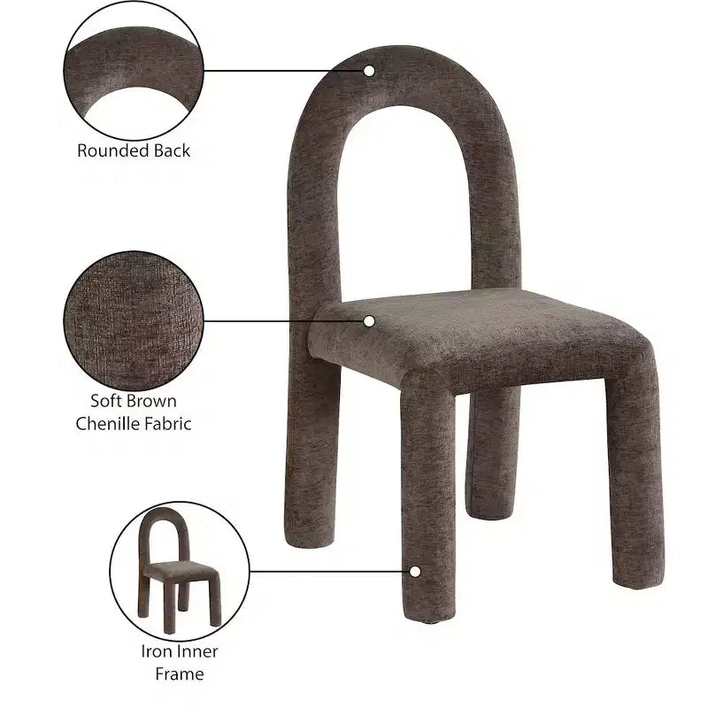Chaise de salle à manger en tissu chenille