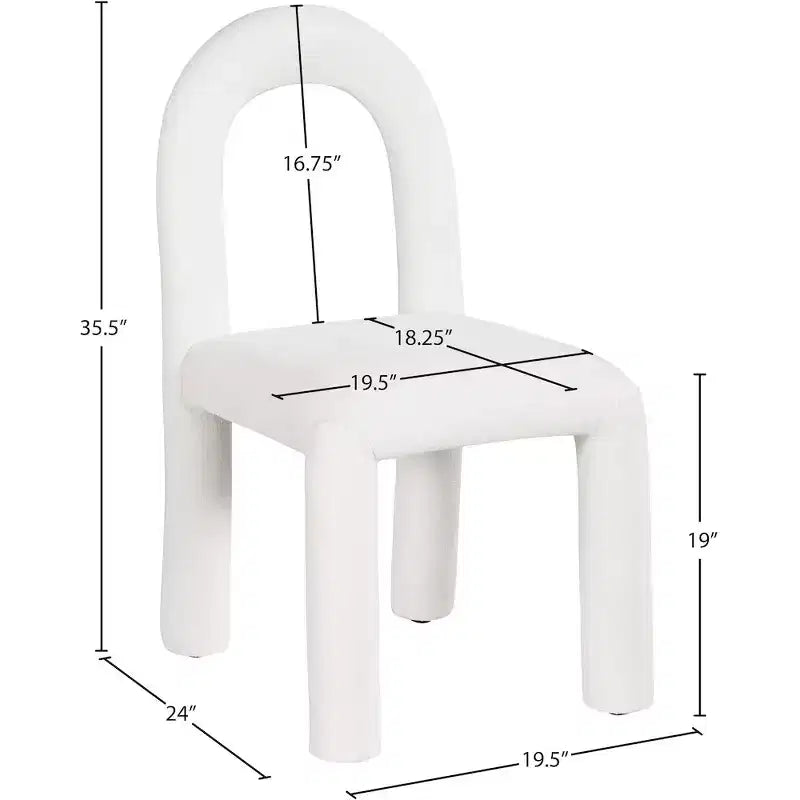 Chaise de salle à manger en tissu chenille
