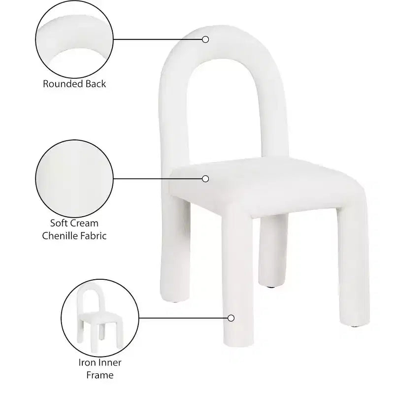 Chaise de salle à manger en tissu chenille