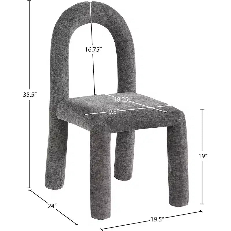 Chaise de salle à manger en tissu chenille