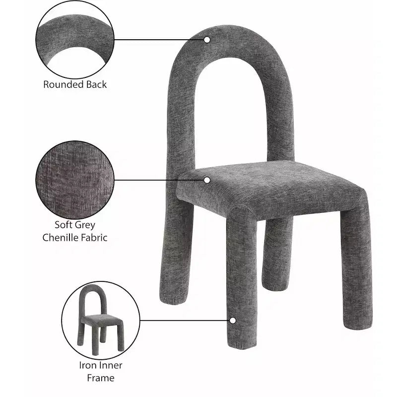 Chaise de salle à manger en tissu chenille