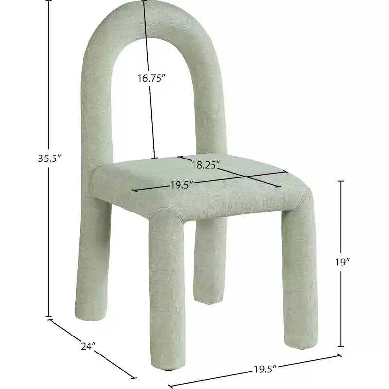 Chaise de salle à manger en tissu chenille