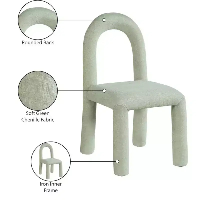 Chaise de salle à manger en tissu chenille