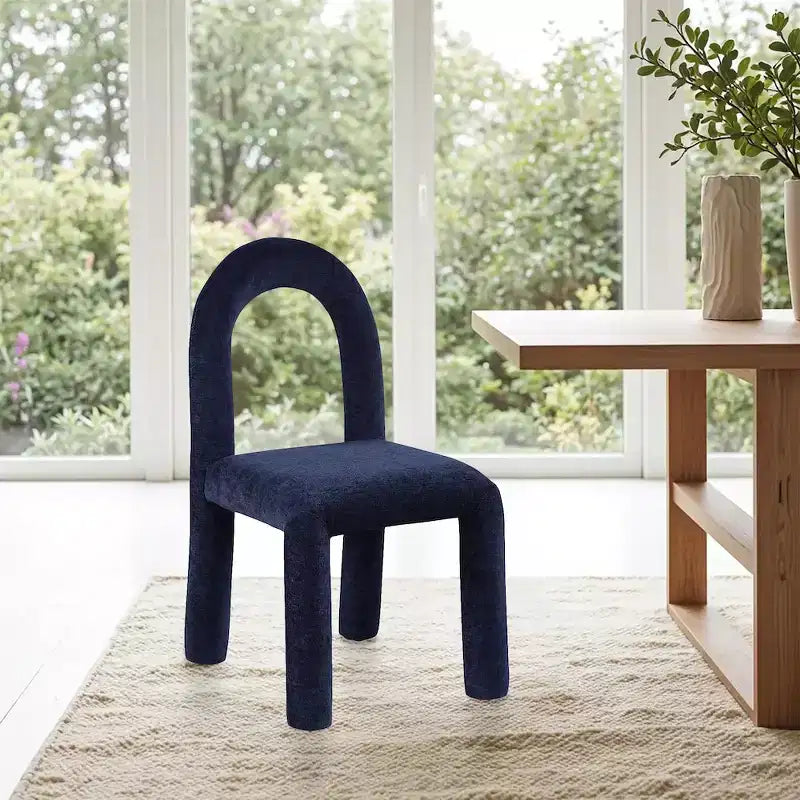 Chaise de salle à manger en tissu chenille