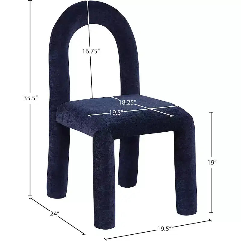 Chaise de salle à manger en tissu chenille