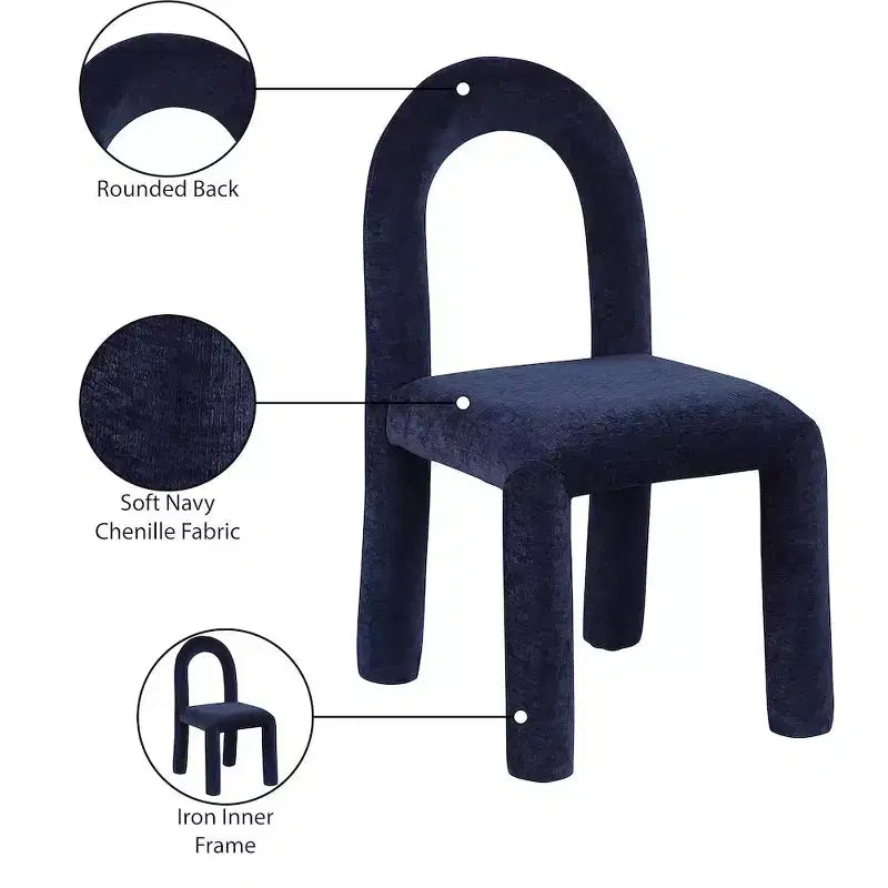 Chaise de salle à manger en tissu chenille