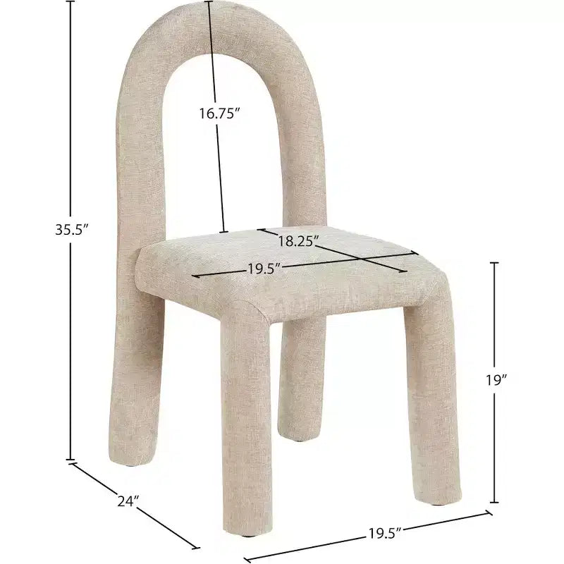 Chaise de salle à manger en tissu chenille