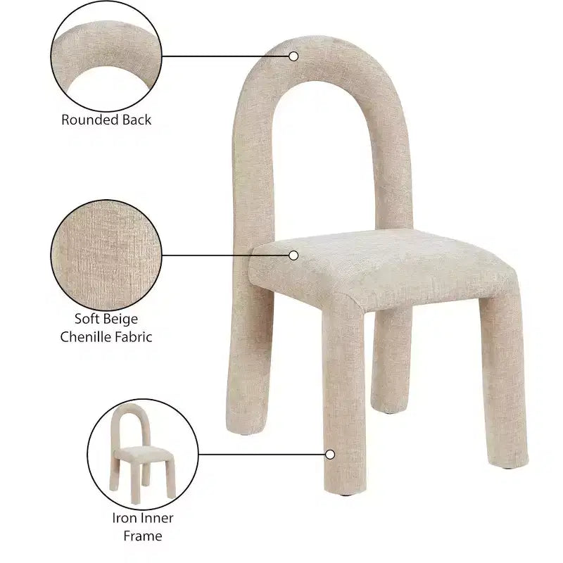 Chaise de salle à manger en tissu chenille