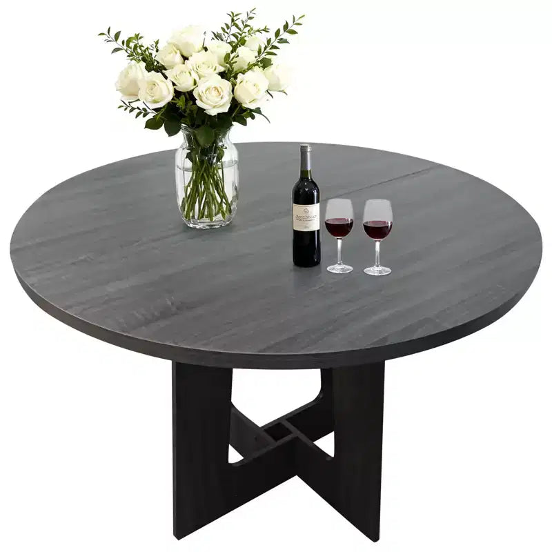 COZONY 43.3 Round Dining Table for 4 Wood Kitchen Table with Cross Base Farmhouse Style Dining Table for Home Kitchen Small Spaces