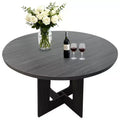 COZONY 43.3 Round Dining Table for 4 Wood Kitchen Table with Cross Base Farmhouse Style Dining Table for Home Kitchen Small Spaces