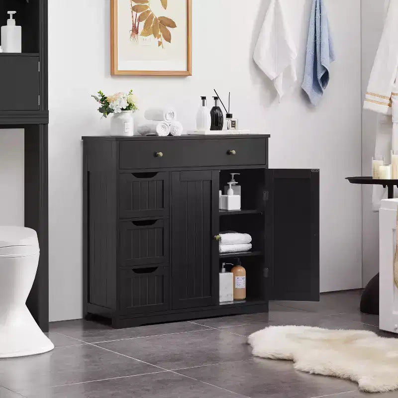 Meuble de rangement de salle de bain en bois