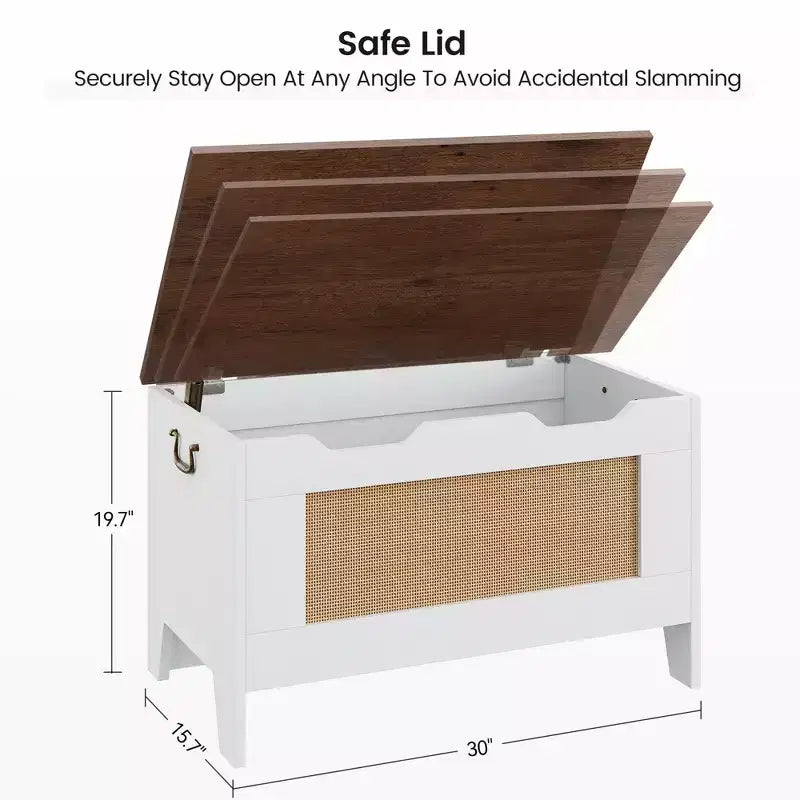 Banc de rangement en rotin