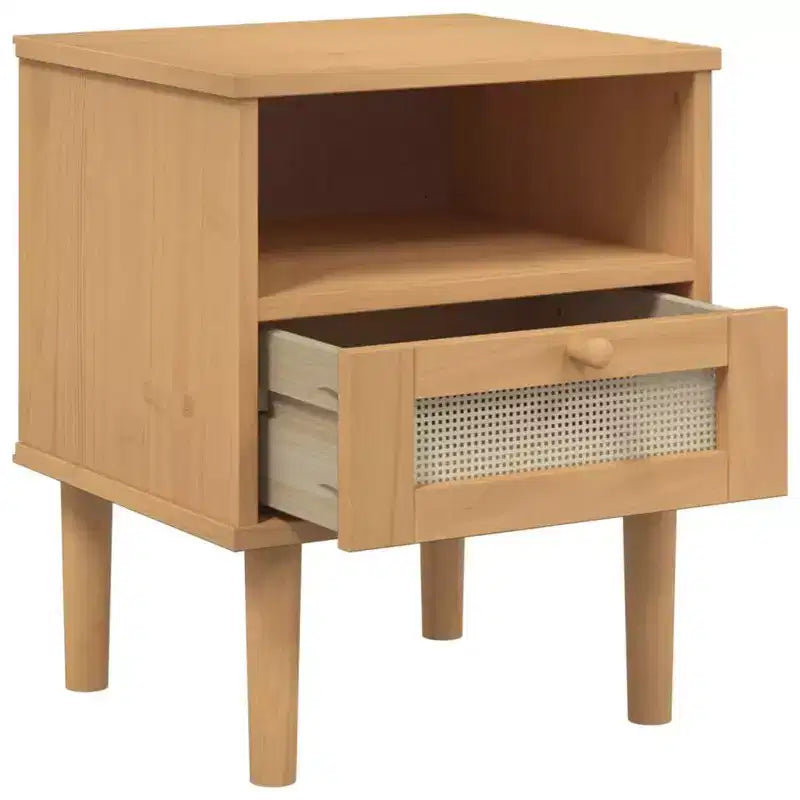 Table de chevet imitation osier