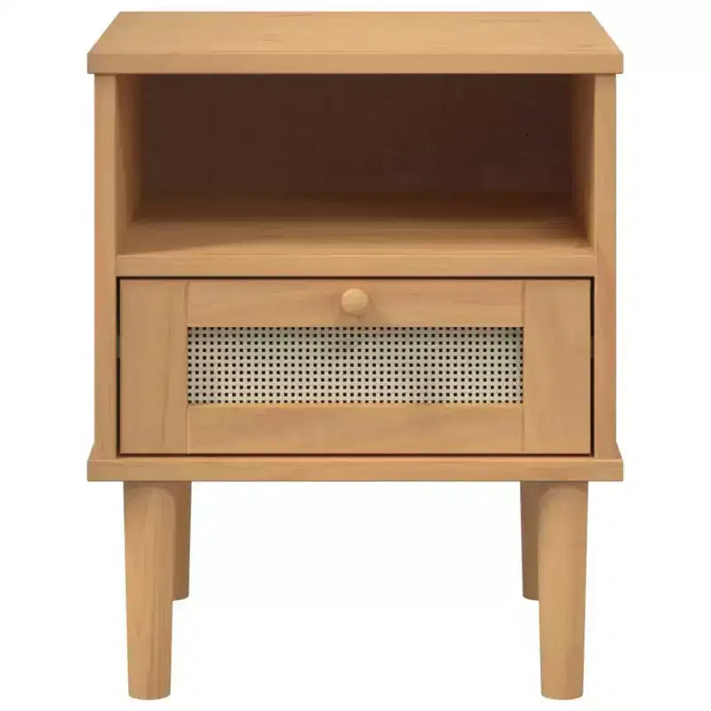 Table de chevet imitation osier