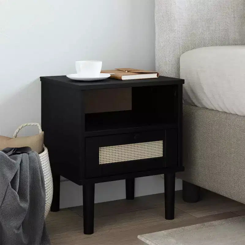 Table de chevet imitation osier