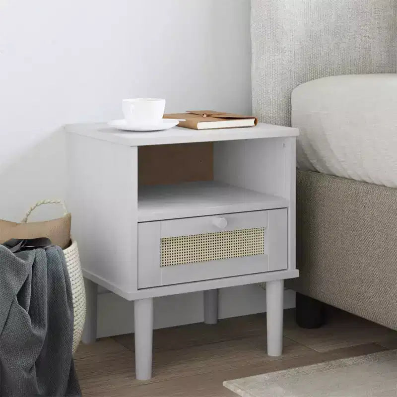 Table de chevet imitation osier