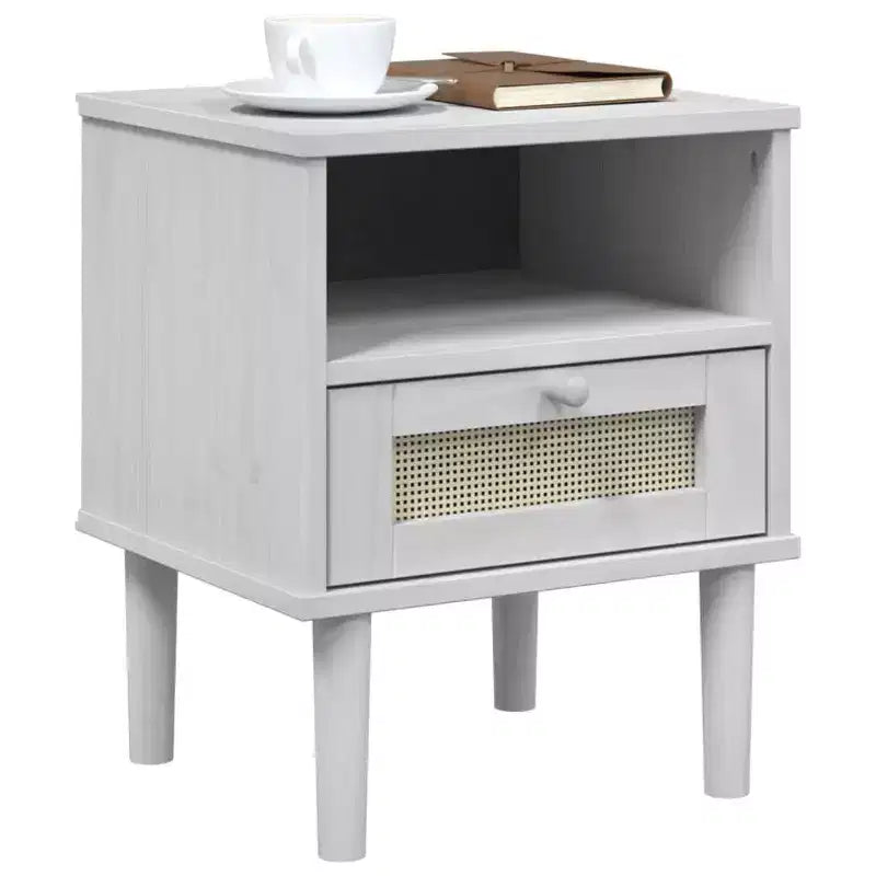Table de chevet imitation osier