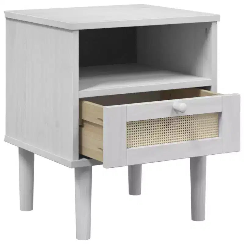Table de chevet imitation osier