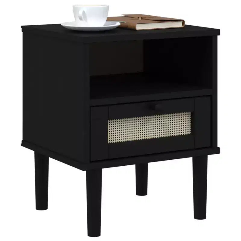 Table de chevet imitation osier