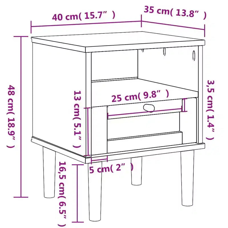 Table de chevet imitation osier