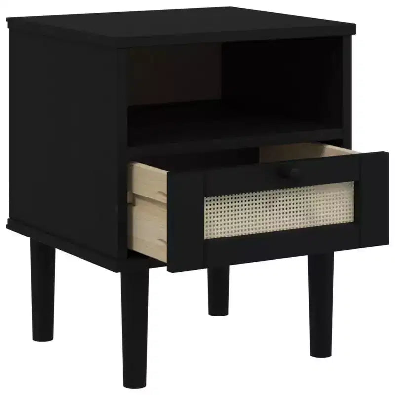 Table de chevet imitation osier