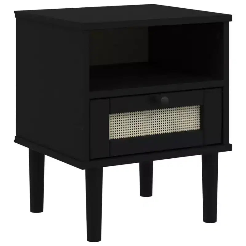 Table de chevet imitation osier
