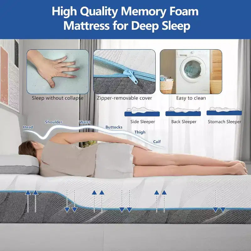 Matelas en mousse à mémoire de forme double face