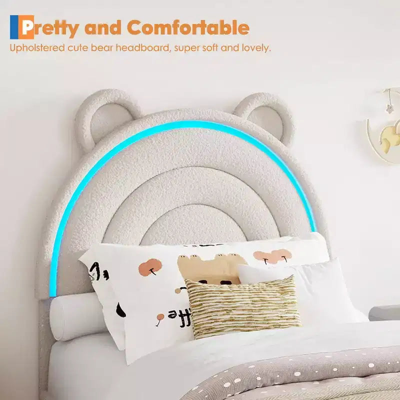 Cadre de lit double rembourré pour enfants