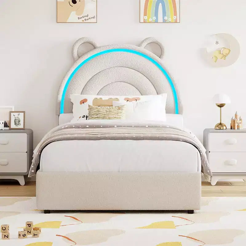 Cadre de lit double rembourré pour enfants