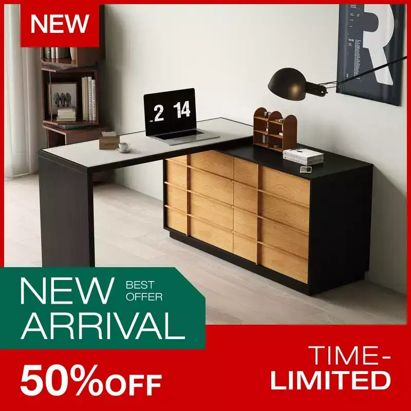 Bureau moderne extensible et rotatif