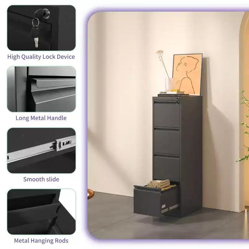 Armoire de classement verticale en métal noir