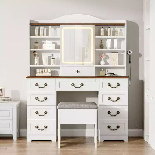 Coiffeuse avec tiroir et miroir