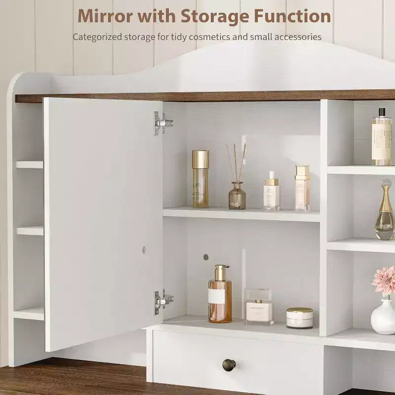 Coiffeuse avec tiroir et miroir