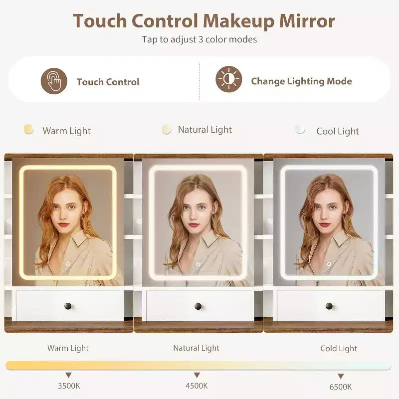 Coiffeuse avec tiroir et miroir