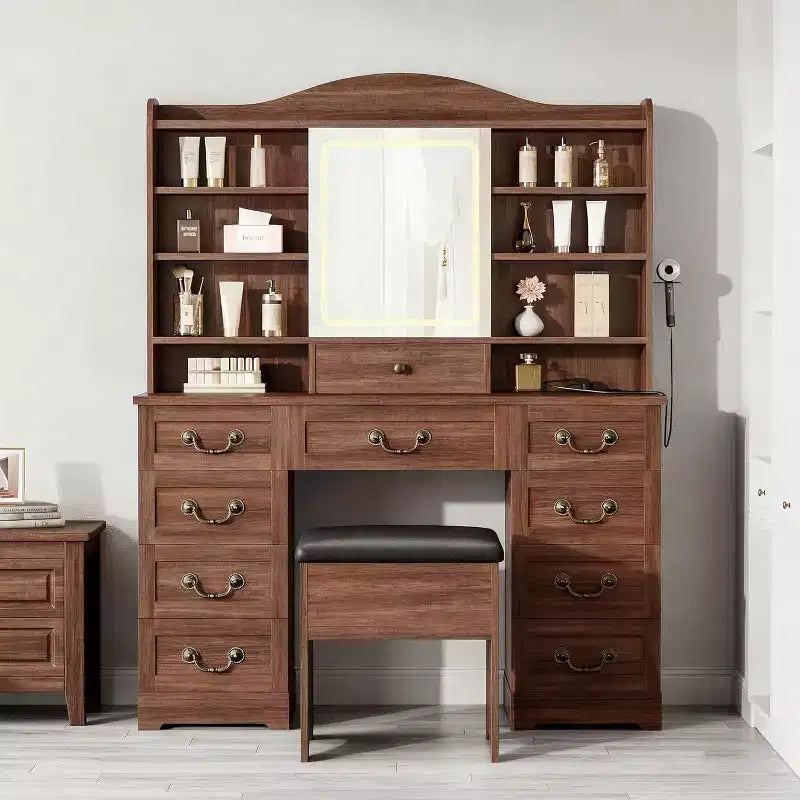 Coiffeuse avec tiroir et miroir