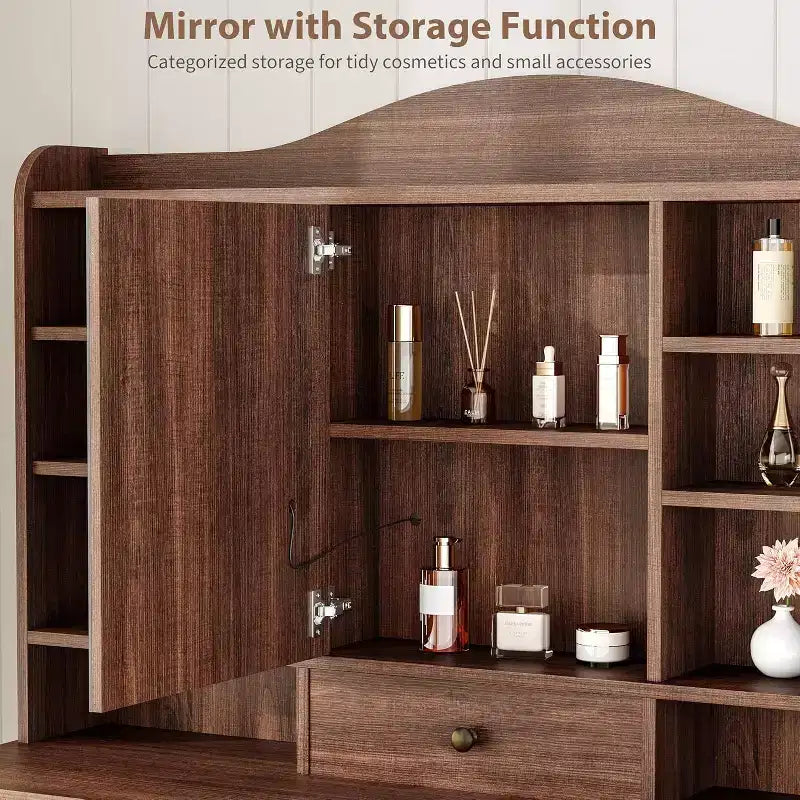 Coiffeuse avec tiroir et miroir