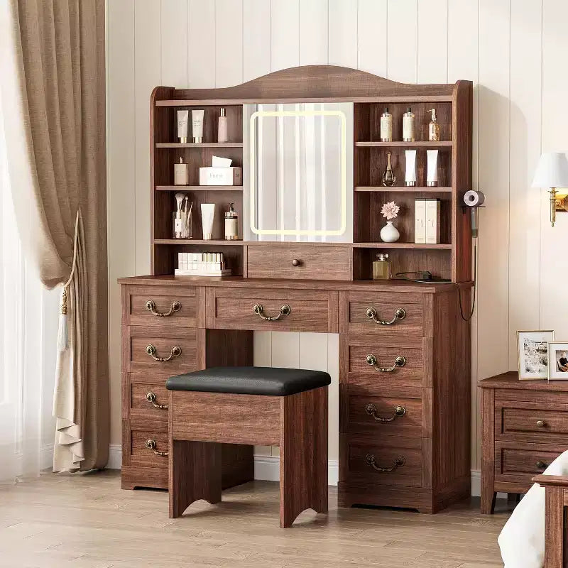Coiffeuse avec tiroir et miroir