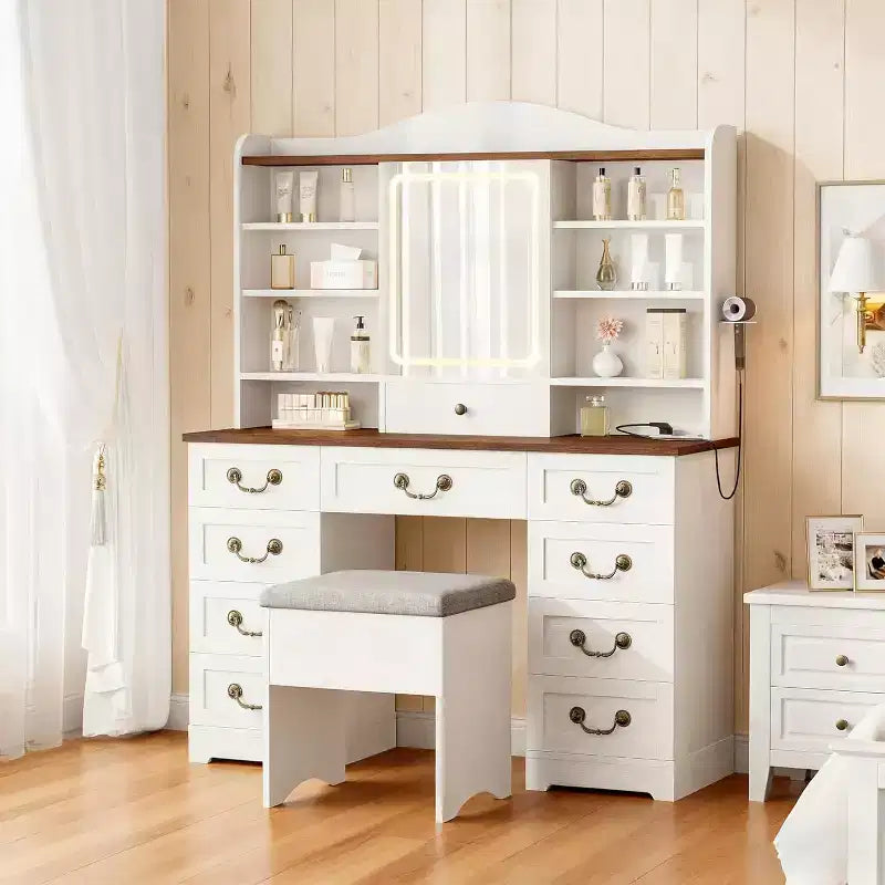 Coiffeuse avec tiroir et miroir