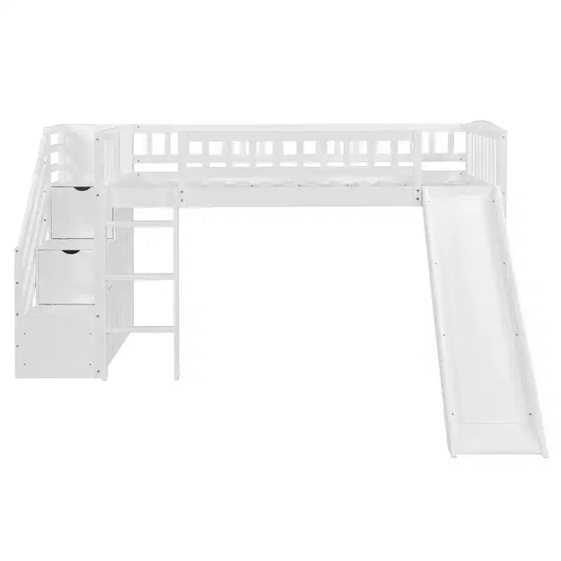 Lit mezzanine simple avec barrières coulissantes