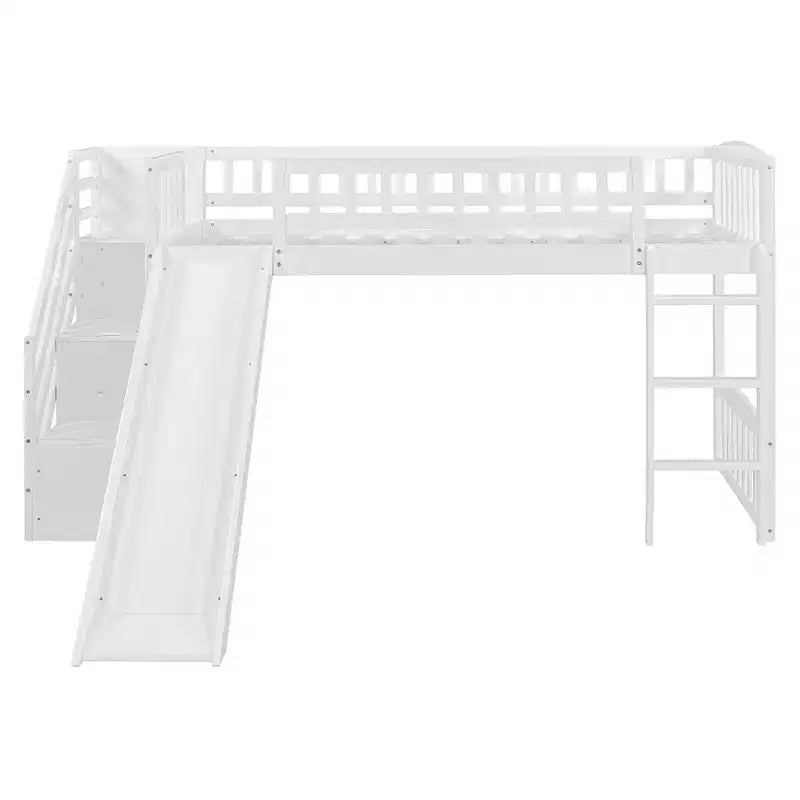 Lit mezzanine simple avec barrières coulissantes