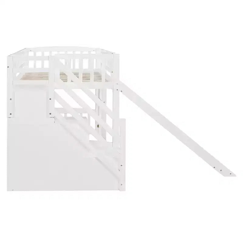 Lit mezzanine simple avec barrières coulissantes