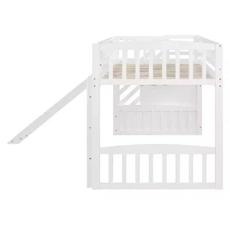 Lit mezzanine simple avec barrières coulissantes