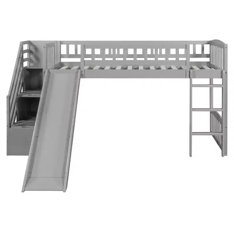 Lit mezzanine simple avec barrières coulissantes