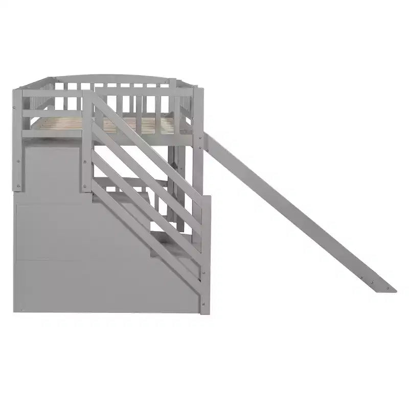 Lit mezzanine simple avec barrières coulissantes