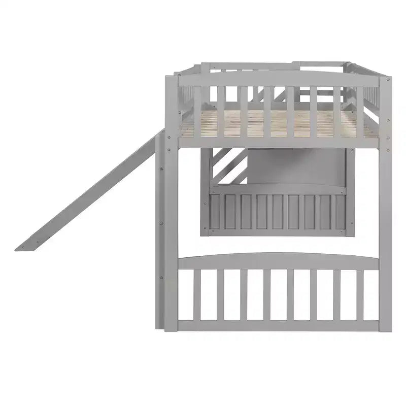 Lit mezzanine simple avec barrières coulissantes